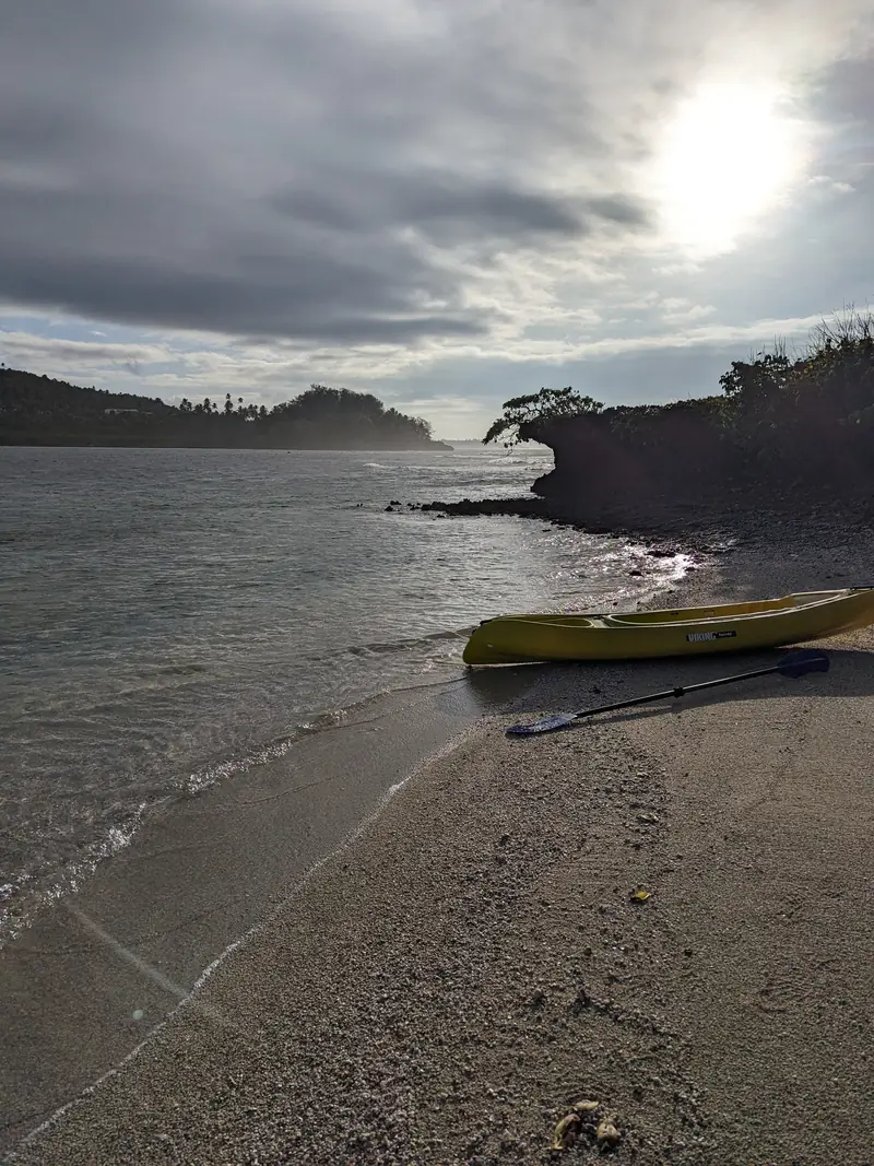 Quiet sandy bay at low tide